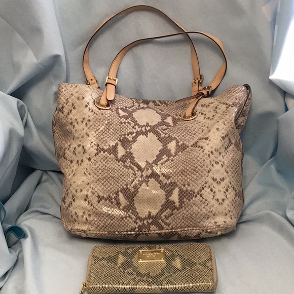 Michael Kors Handbags - Michael Kors Snakeskin Tote. Wallet is sold